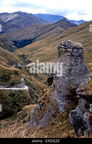 Skipper's Canyon Road,Queenstown,New Zealand Stock Photo