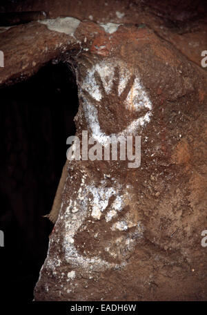 Aboriginal hand printsAustralia Stock Photo