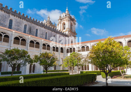 Courtyard of roman catholic Monastery of Alcobaca, Portugal Stock Photo