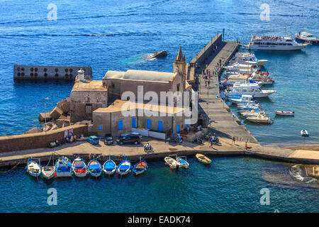 Fishermans church in Lipari Stock Photo