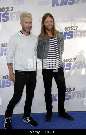 Celebrities attend 102.7 KIIS FM's Wango Tango 2014 at the StubHub Center.  Featuring: Adam Levine,James Valentine,Maroon 5 Where: Los Angeles, California, United States When: 11 May 2014 Stock Photo