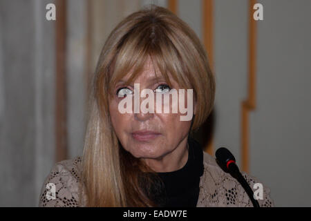 Dori Ghezzi, wife of the deceased Fabrizio De Andrè, at Villa Tesoriera for the meeting 'Figli di tanto padre'. © Elena Aquila/Pacific Press/Alamy Live News Stock Photo