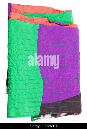 folded patchwork scarf isolated on white background Stock Photo