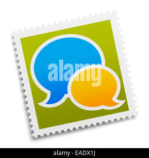 Talk Cloud Text Stamp Isolated on White Background. Stock Photo