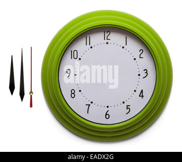 Adjustable Custom Clock Face Isolated on White Background. Stock Photo