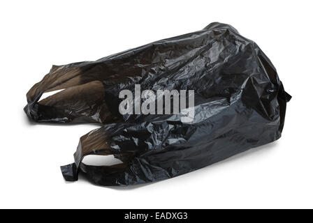 Black Plastic Bag Isolated On White Stock Photo - Alamy