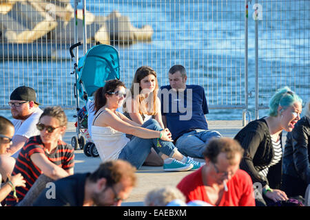 BARCELONA - MAY 30: People at Heineken Primavera Sound 2014 Festival (PS14) on May 30, 2014 in Barcelona, Spain. Stock Photo