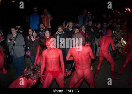 30th April Beltane Edinburgh Fire Festival procession in Calton Hill, Edinburgh Stock Photo