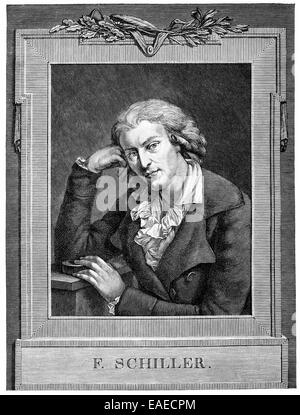 Johann Christoph Friedrich von Schiller, 1759-1805, a German poet, philosopher and historian, Johann Christoph Friedrich von Sch Stock Photo