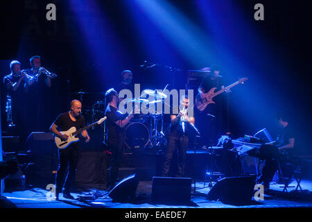 Ibrahim Maalouf a French-Lebanese trumpeter and and his band performed live at the 18th Jazz Fest Sarajevo in 2014. Stock Photo