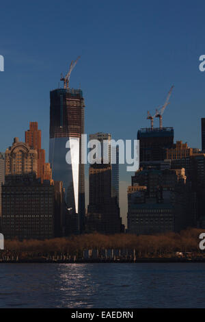 Views of New York City, USA, Freedom Tower and the World Trade Center. Stock Photo