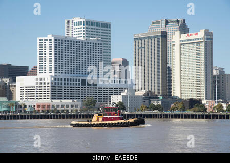 Waterfront buildings New Orleans on the Mississippi River Louisiana USA Stock Photo