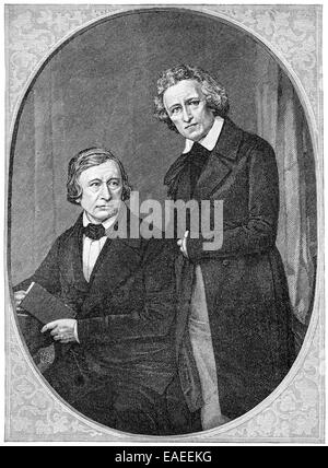 the Brothers Grimm, Jacob Ludwig Karl Grimm, 1785 - 1863, a German language and literature scholar and jurist, and fairy tales a Stock Photo