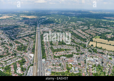 An aerial view of Edgware in North London Stock Photo