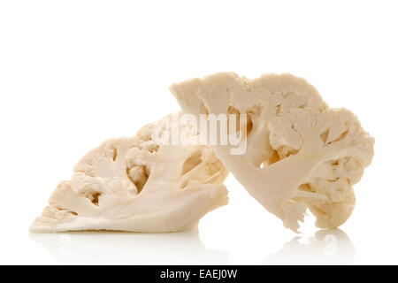 close-up of cauliflowers over white background Stock Photo