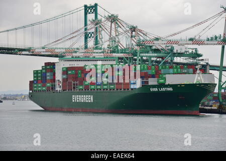 A freight terminal at Los Angeles Docks Stock Photo