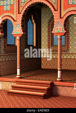 3D digital render of a fairytale oriental palace Stock Photo