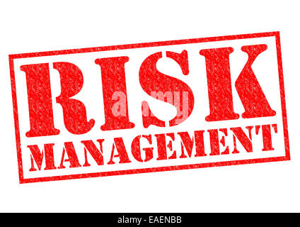 RISK MANAGEMENT red Rubber Stamp over a white background. Stock Photo