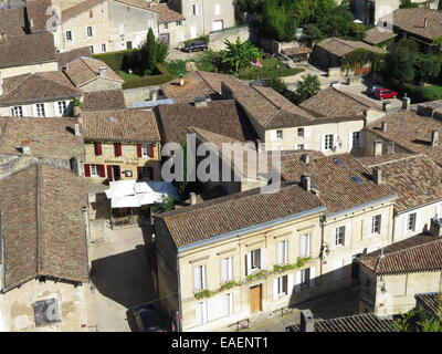 View from the The Kings Tower, of St Emilion, Bordeaux, France Stock Photo