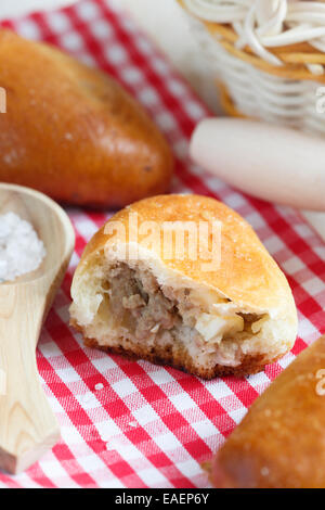 Homemade pies with minced meat Stock Photo