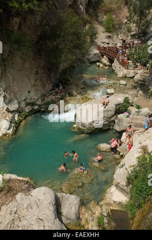 waterfalls and rockpools at Les Fonts de l'Algar (Fuentes del Algar), Callosa d'en Sarria, alicante, spain Stock Photo