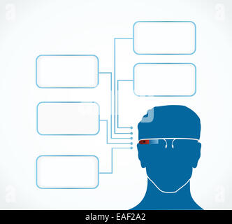 Smart Glasses infographic diagram concept illustration. Vector file organized in layers for easy editing. Stock Photo