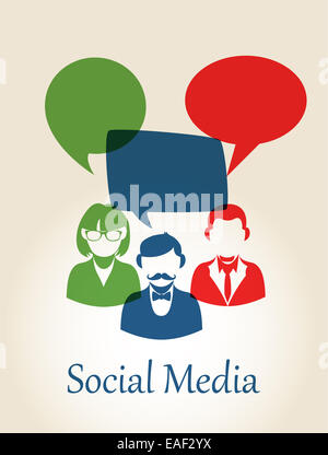 Social media people group. Chat and forum concept illustration. EPS10 vector file with transparency layers. Stock Photo