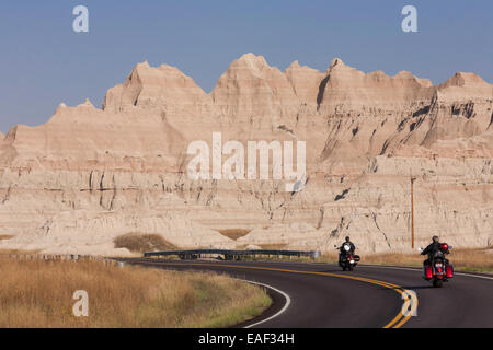 Road in Badlands National Park, SD, USA Stock Photo