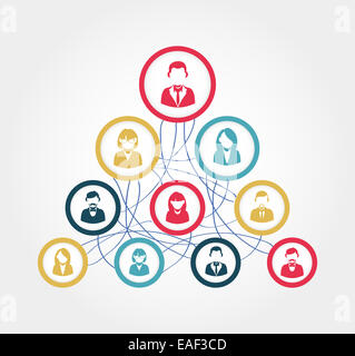 Social network on line meeting diagram concept.  EPS10 vector file with transparency layers. Stock Photo