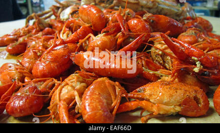 Close up of crawfish in a pile Stock Photo