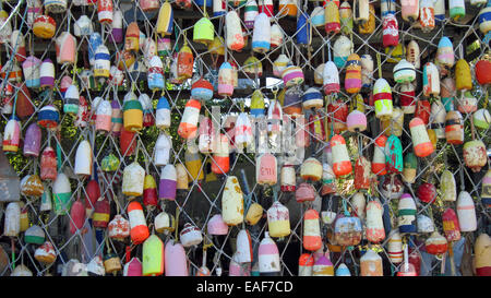 Colorful buoys and floats