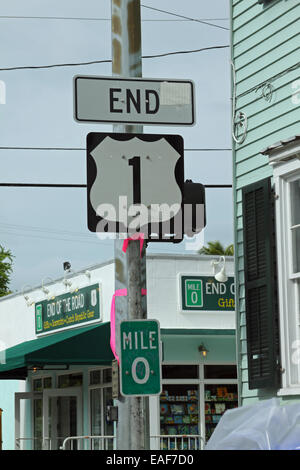 Mile Marker 0 Zero in Key West Florida Stock Photo