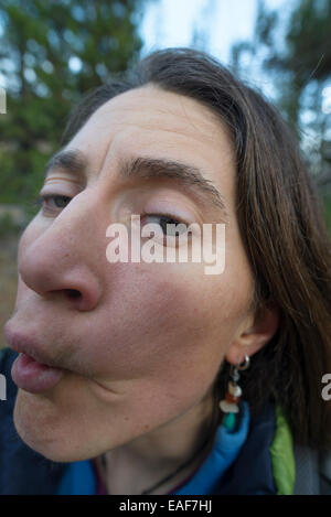 Woman making a funny face. Stock Photo
