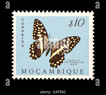 Postage stamp from Mozambique depicting a Citrus swallowtail (Papilio demodocus) Stock Photo