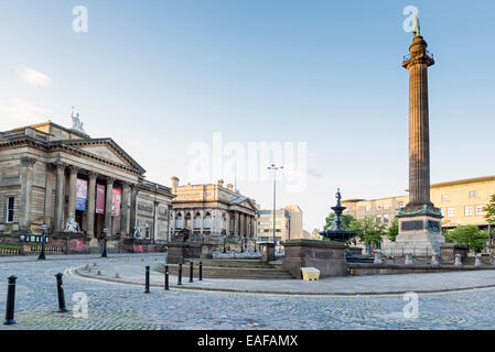 LIVERPOOL, UNITED KINGDOM - JUNE 8, 2014: St. George's Hall, Walker Art Gallery and Wellington's Column in Liverpool Stock Photo