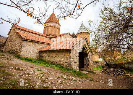 The church is in a medieval fortress Ananuri which located near Georgian Military Highway north of Mtskheta in Georgia Stock Photo