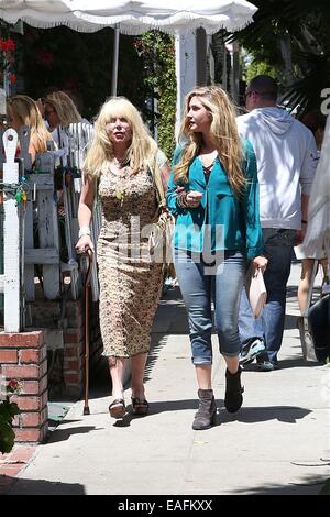 Pamela Bach visits The Ivy with her daughter for Mother's Day  Featuring: Pamela Bach Where: Los Angeles, California, United States When: 11 May 2014 Stock Photo