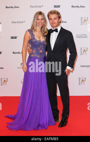 Berlin, Germany. 13th Nov, 2014. Nico Rosberg and his wife Vivian Sibold at the 66th ceremony of the Bambi media award 2014 at Stage Theater, Berlin, November 13 2014/picture alliance Credit:  dpa picture alliance/Alamy Live News Stock Photo