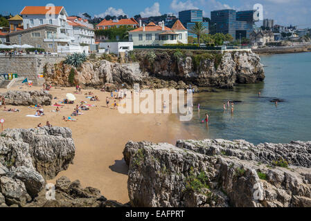 Rainha beach in the centre of town, Cascais, Lisbon, Portugal Stock Photo
