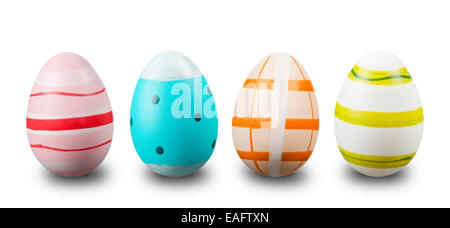 colorful easter eggs on white background Stock Photo