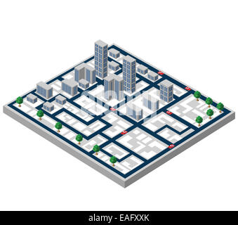 Isometric map of city Stock Photo - Alamy