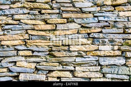 Slate Stone Wall - Background Texture Stock Photo