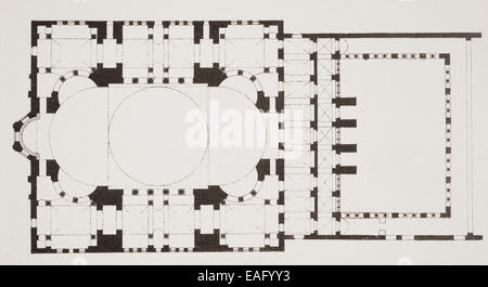 Ground plan of the Hagia Sophia, Istanbul, Turkey. Stock Photo