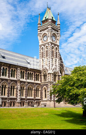 Clocktower of University of Otago Registry Building in  Dunedin, New Zealand Stock Photo