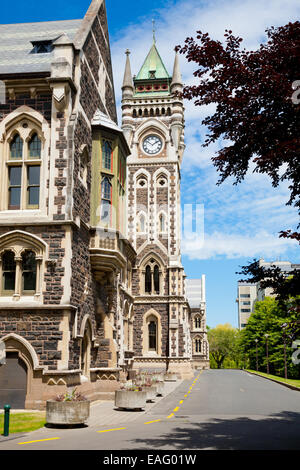 University of Otago Registry Building with clocktower, Dunedin, New Zealand Stock Photo