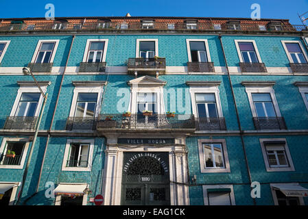 Tiled facades at Largo da Graca, Lisbon, Portugal Stock Photo