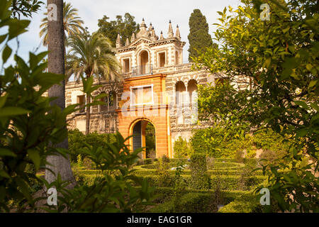 Gardens of the Alcazar palaces, Seville, Spain Stock Photo