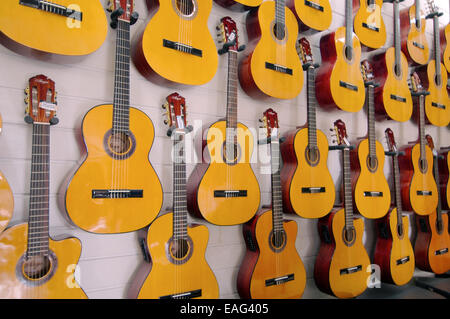 guitars, factory guitars in Cebu, Philippines, Southeast Asia Stock Photo