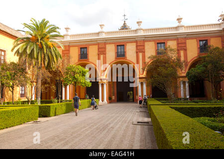 Palace of King Carlos the fifth, Alcazar palaces, Seville, Spain Stock Photo