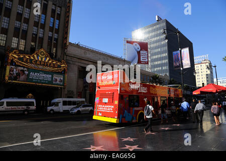 Starline City Sightseeing Tours bus in Hollywood, Los Angeles, California